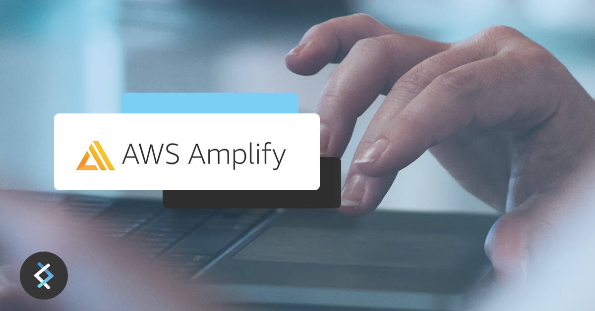 AWS Amplify logo above computer photo