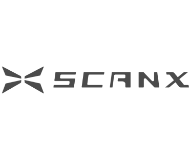 scanx logo in greyscale