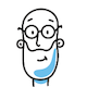 icon of bald man with glasses and beard smiling avatar