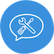 speech bubble with tools icon