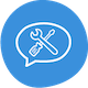 speech bubble with tools icon