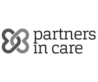 Partners in Care logo in greyscale