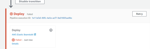 AWS Console -CodePipeline - Retry deployment