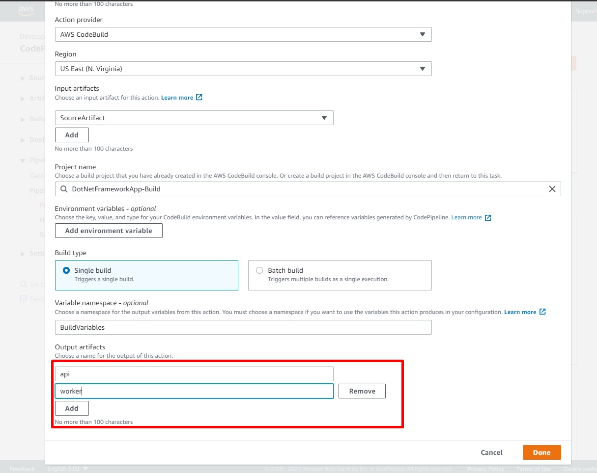 Output artifacts